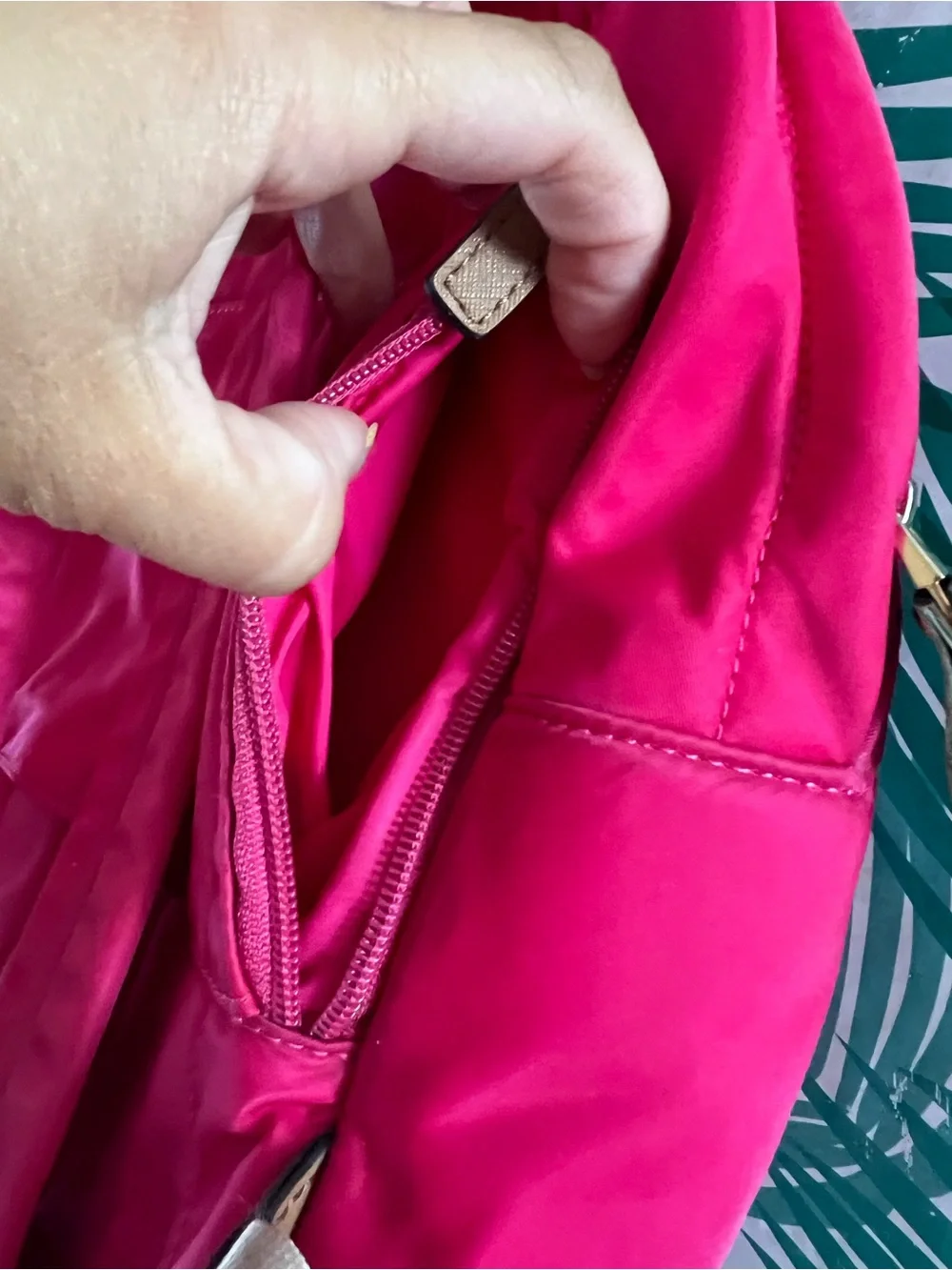 Michael Kors Kelsey Vibrant Fuchsia Nylon Backpack with Gold Hardware Guc
